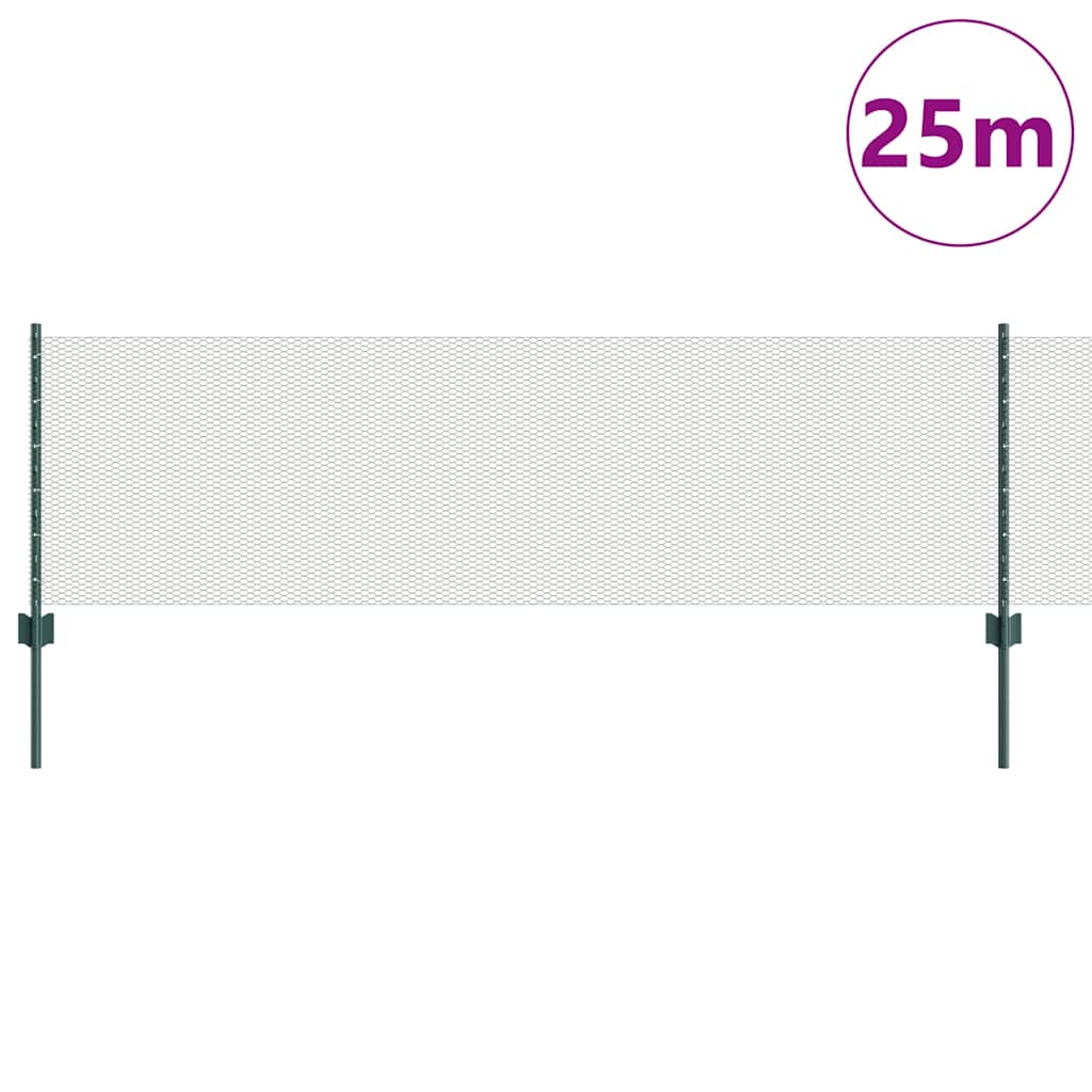 Heksagonalna ograda s stubom 25 x 0,6 m Čelik premazan PVC-om