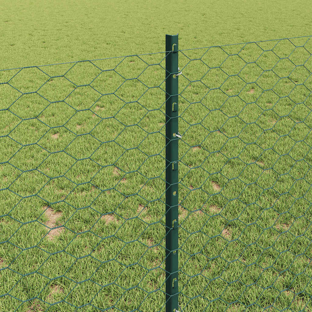 Heksagonalna ograda s stubom 25 x 1 m Čelik premazan PVC-om