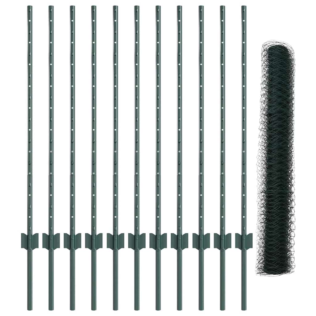 Heksagonalna ograda s stubom 25 x 1 m Čelik premazan PVC-om