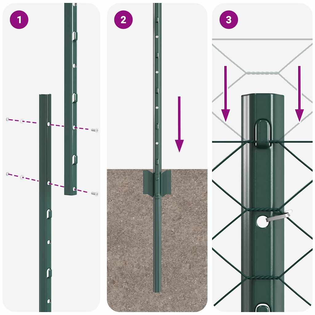 Heksagonalna ograda s stubom 25 x 1 m Čelik premazan PVC-om