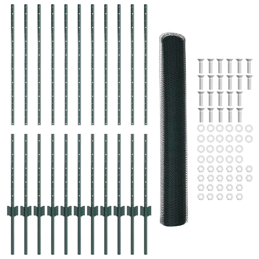 Heksagonalna ograda s stubom 25 x 1,2 m Čelik premazan PVC-om