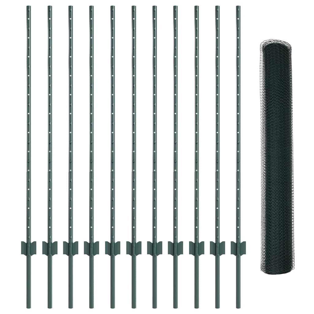 Heksagonalna ograda s stubom 25 x 1,2 m Čelik premazan PVC-om