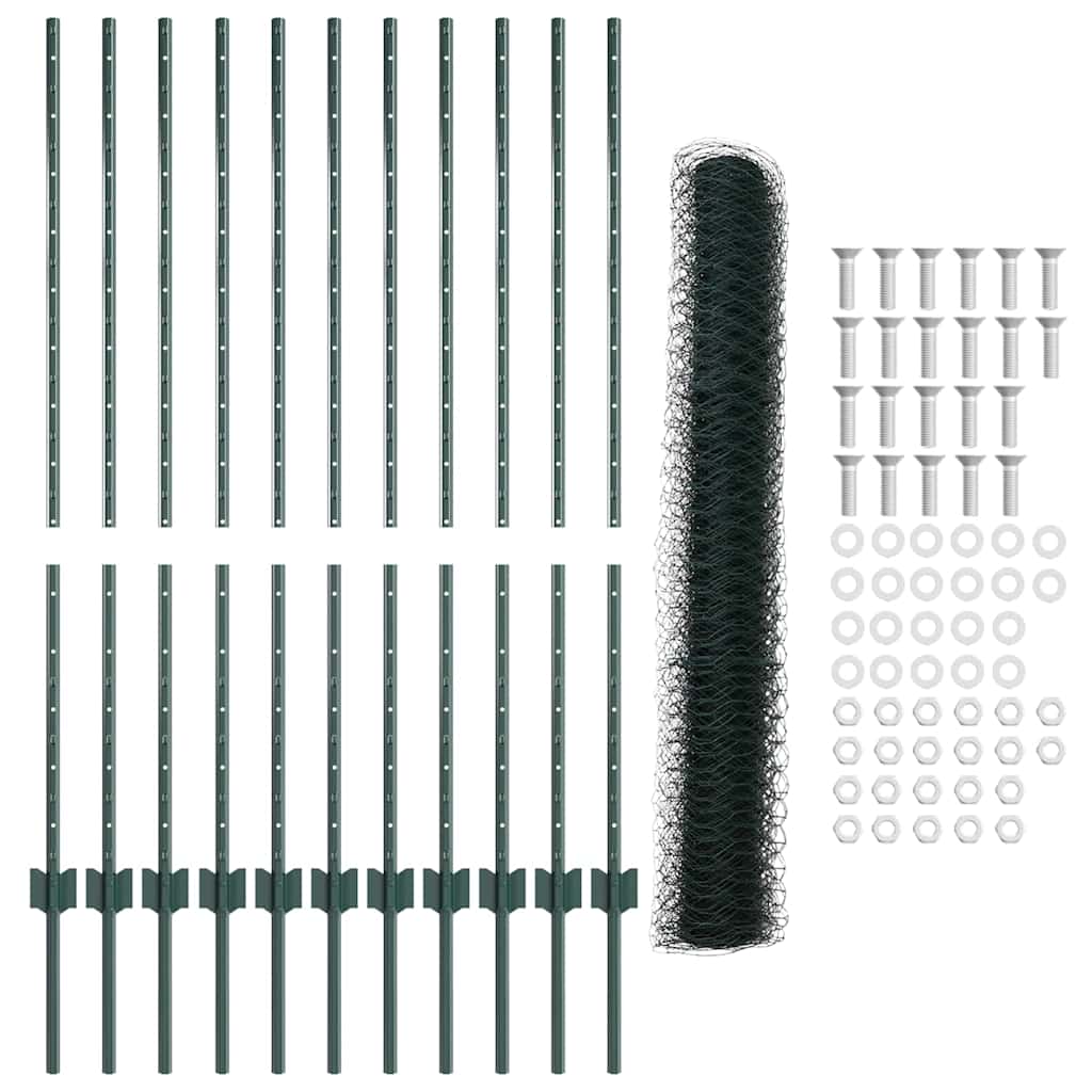 Heksagonalna ograda s stubom 25 x 1,2 m Čelik premazan PVC-om