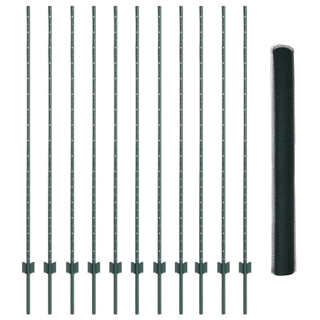 Heksagonalna ograda s stubom 25 x 1,5 m Čelik premazan PVC-om
