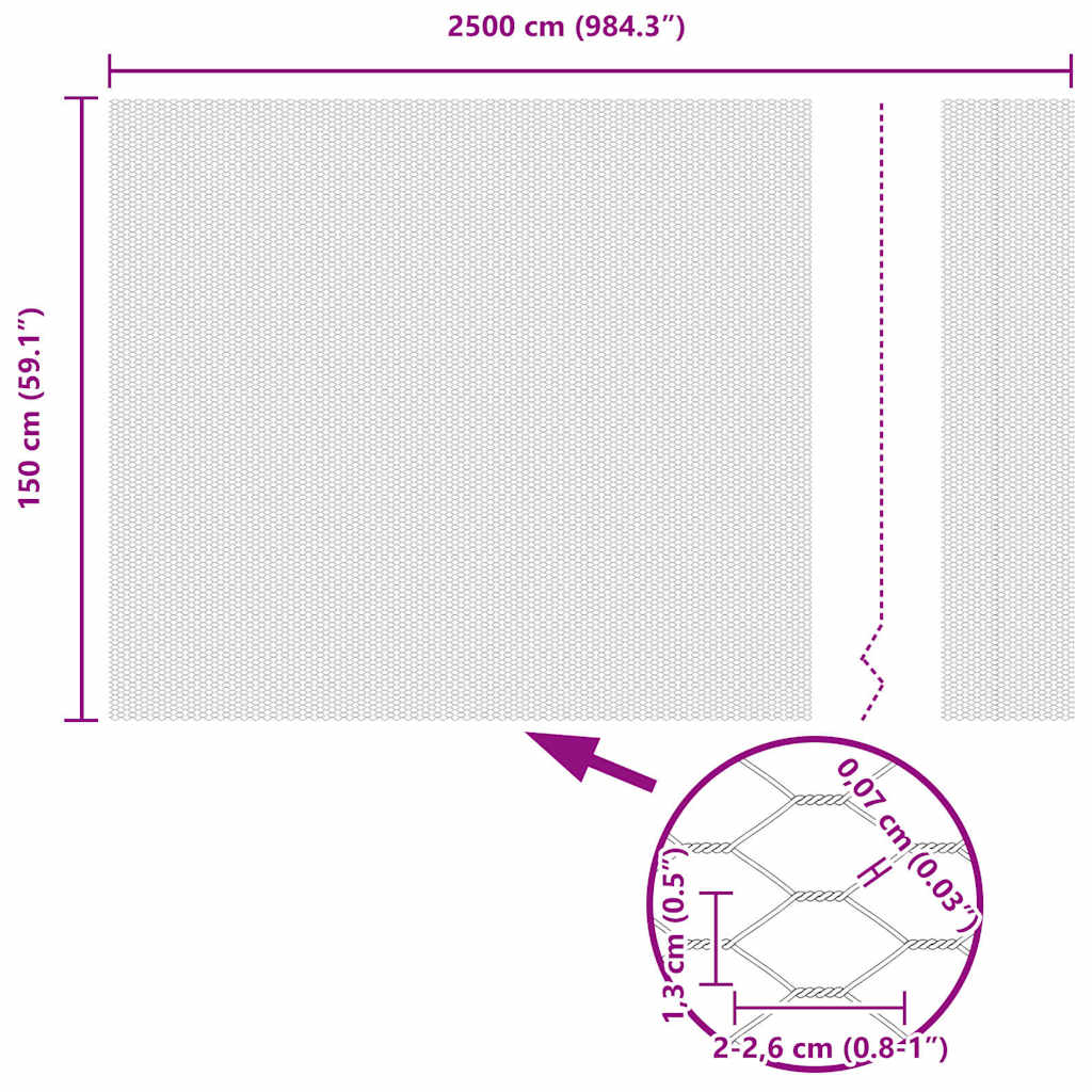 Heksagonalna ograda s stubom 25 x 1,5 m Čelik premazan PVC-om