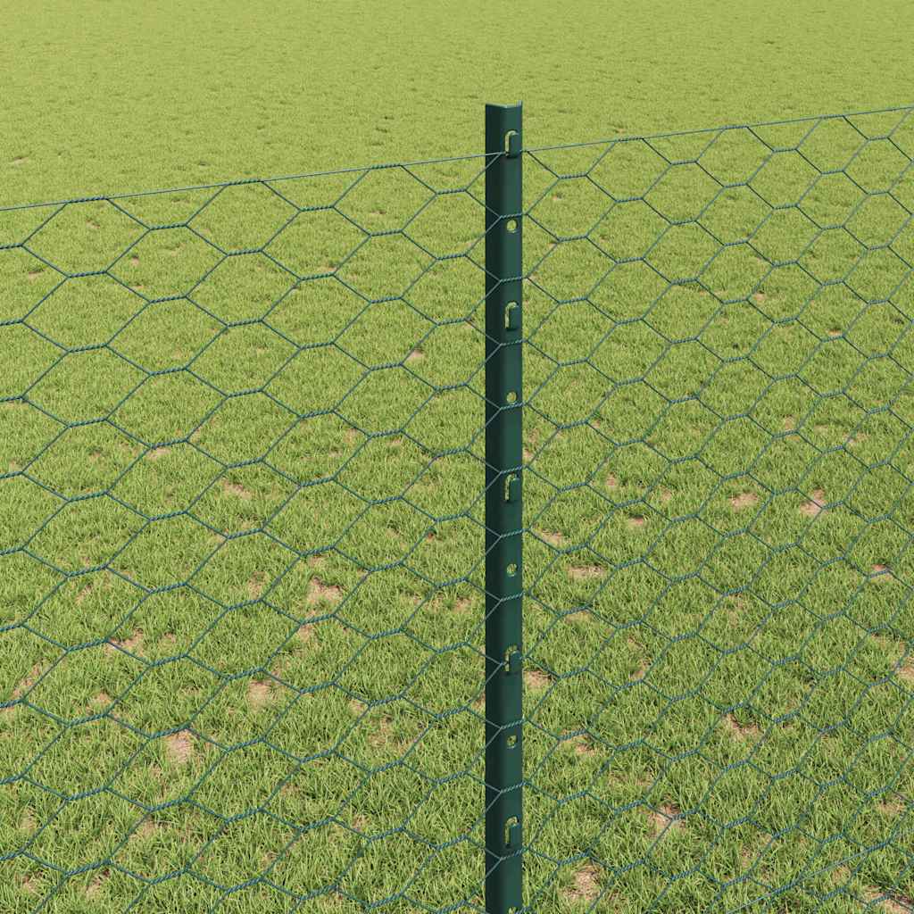 Heksagonalna ograda s stubom 25 x 1,5 m Čelik premazan PVC-om