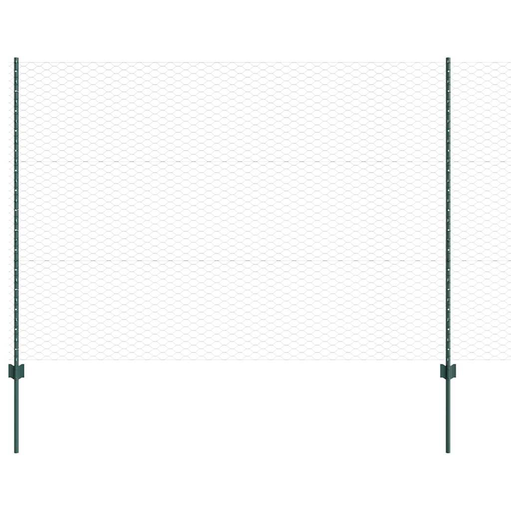 Heksagonalna ograda s stubom 25 x 1,5 m Čelik premazan PVC-om
