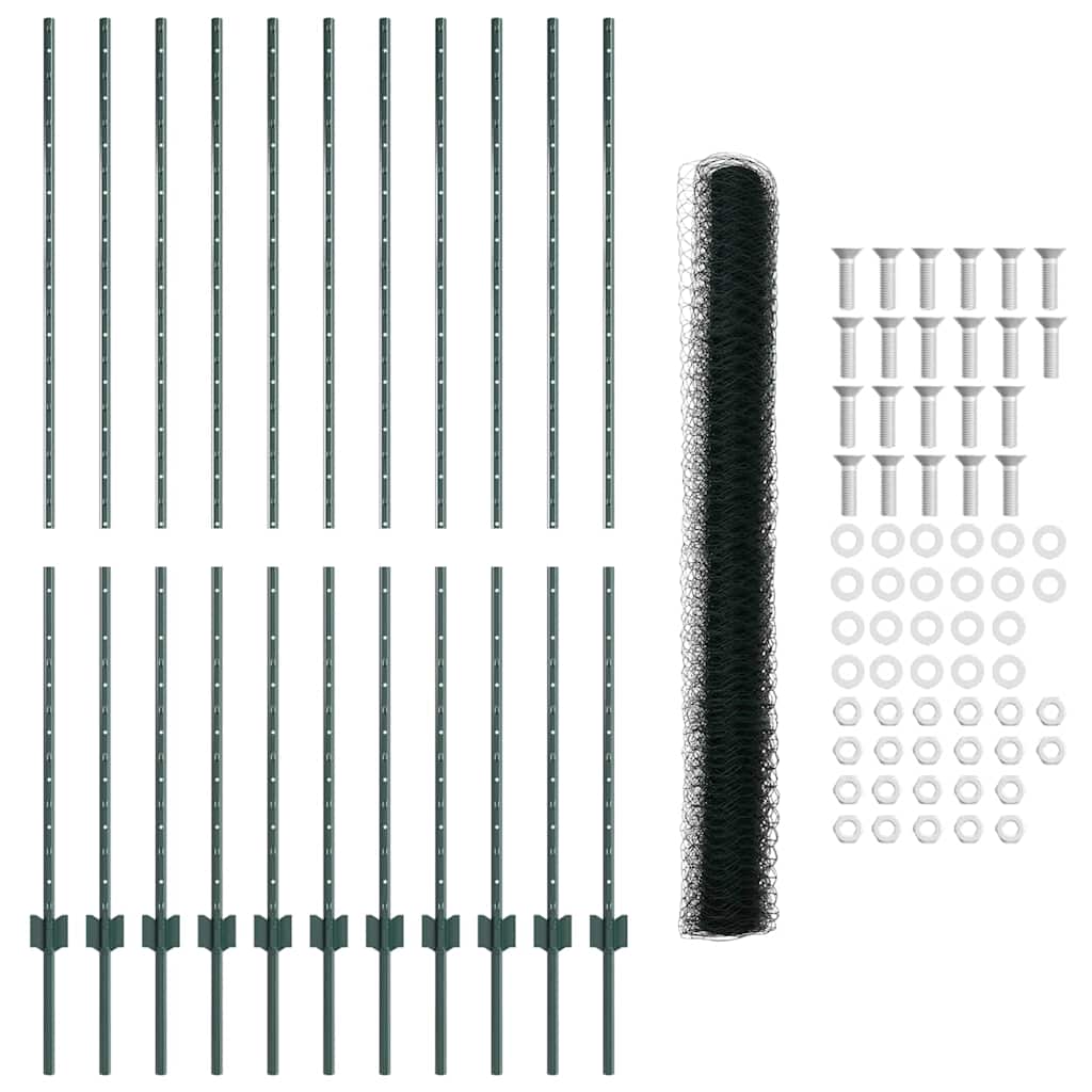 Heksagonalna ograda s stubom 25 x 1,5 m Čelik premazan PVC-om