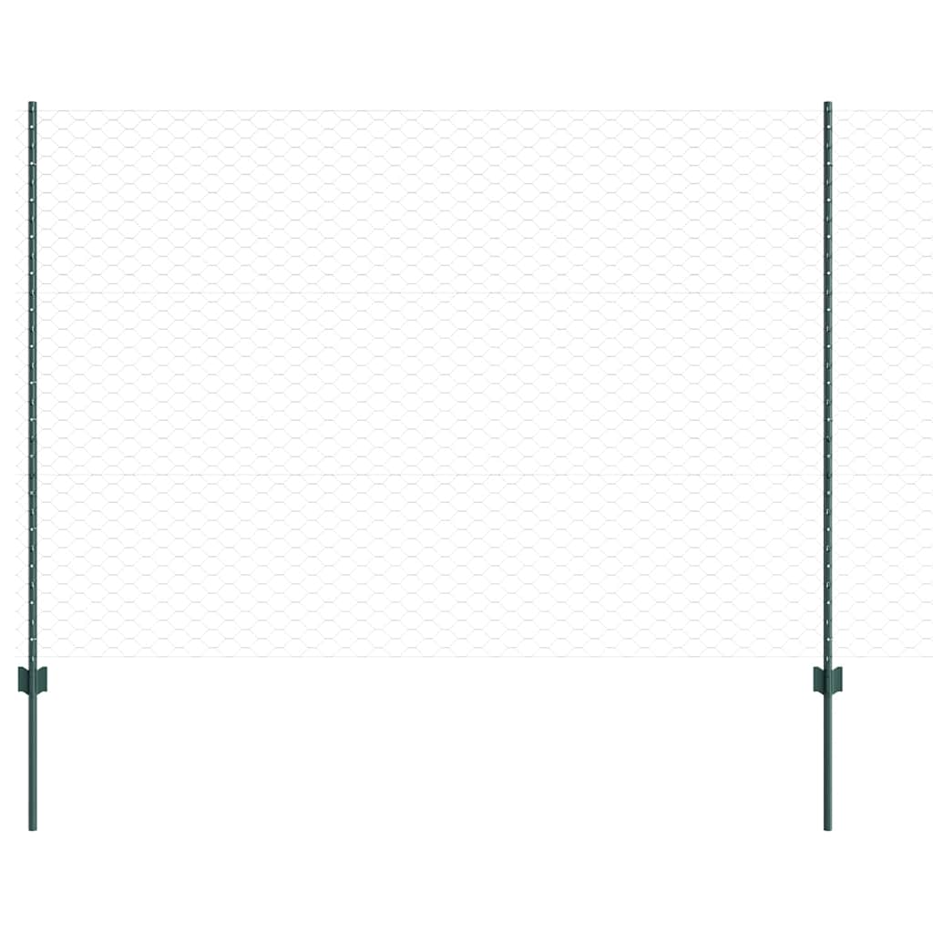 Heksagonalna ograda s stubom 25 x 1,5 m Čelik premazan PVC-om