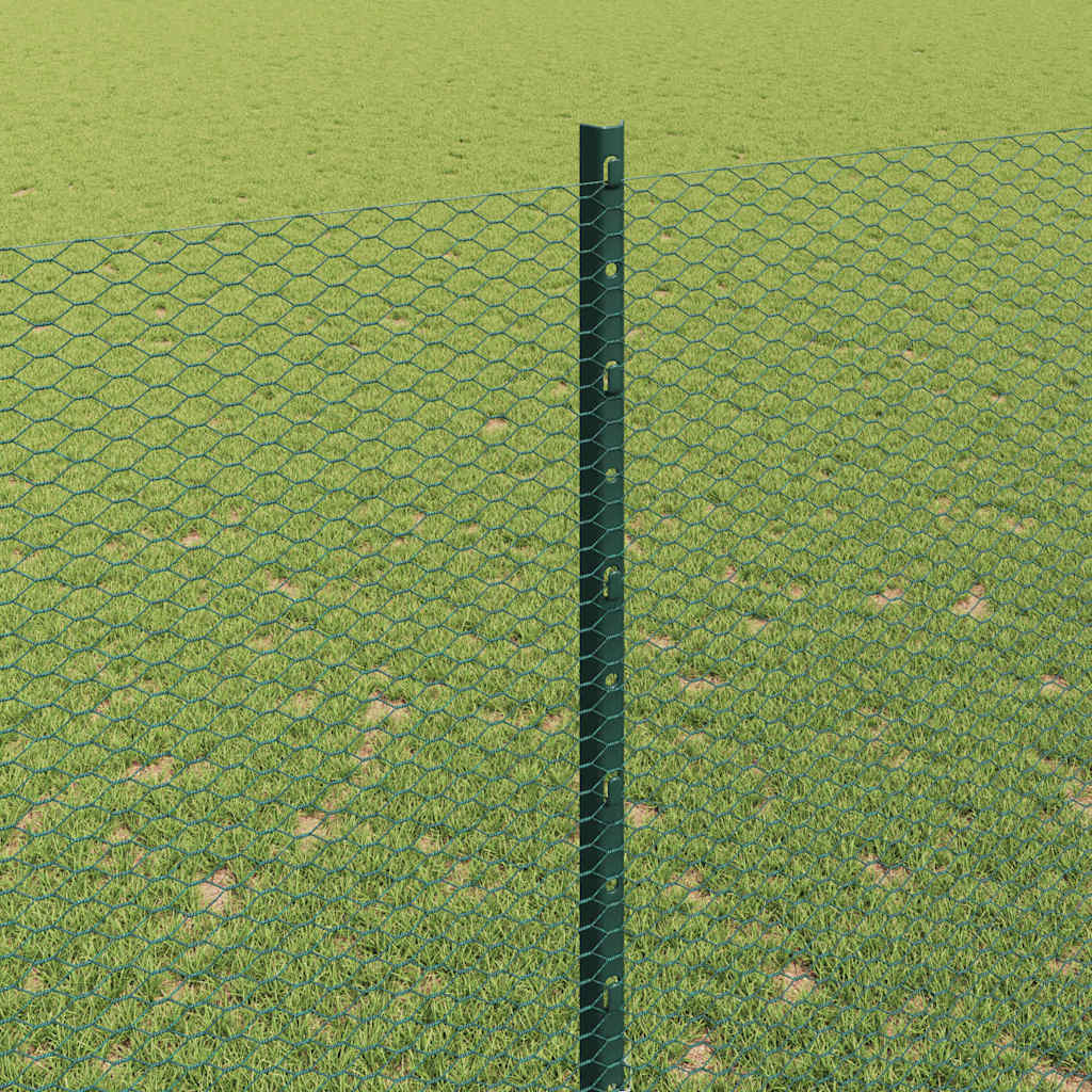 Heksagonalna ograda s stubom 25 x 1,6 m Čelik premazan PVC-om