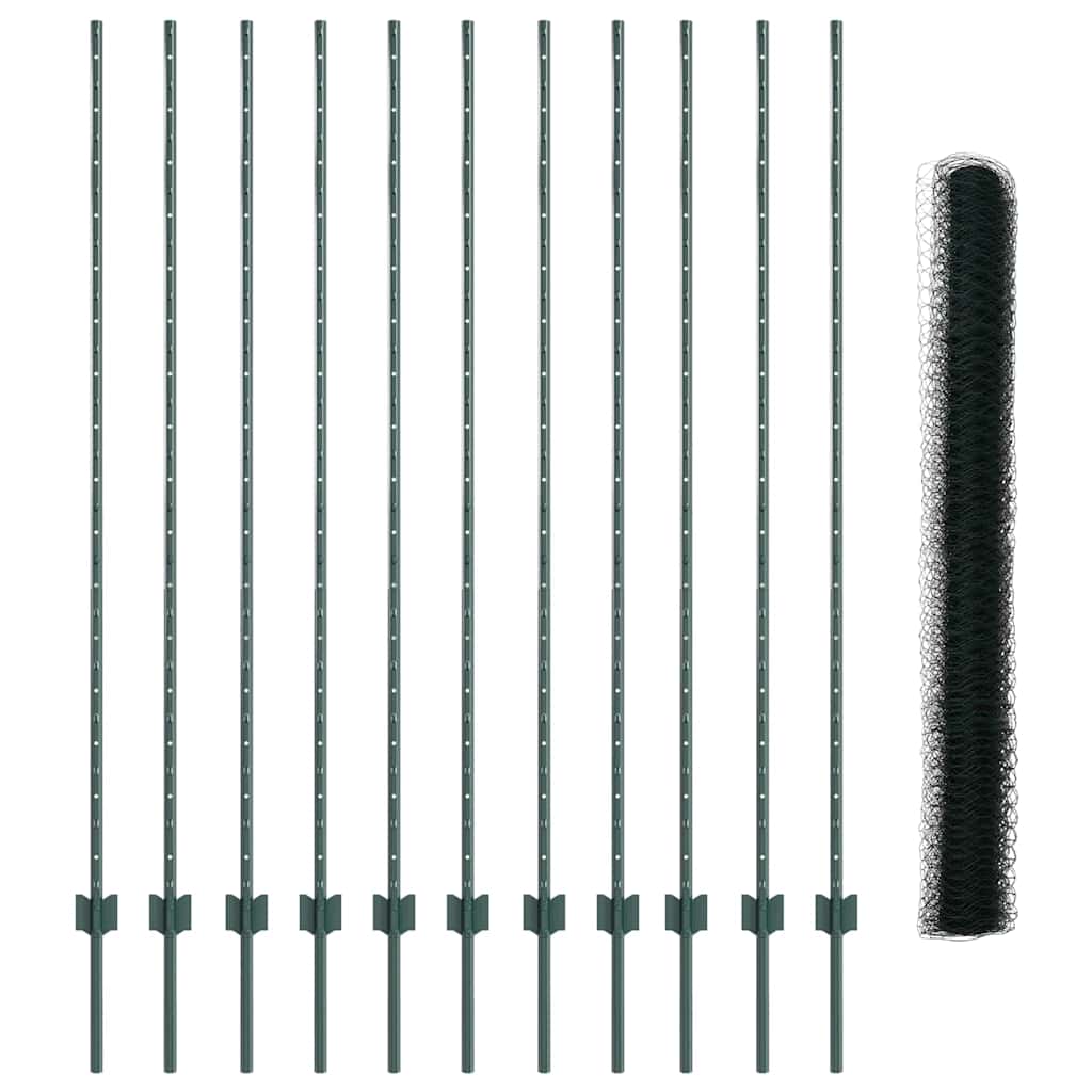 Heksagonalna ograda s stubom 25 x 1,6 m Čelik premazan PVC-om