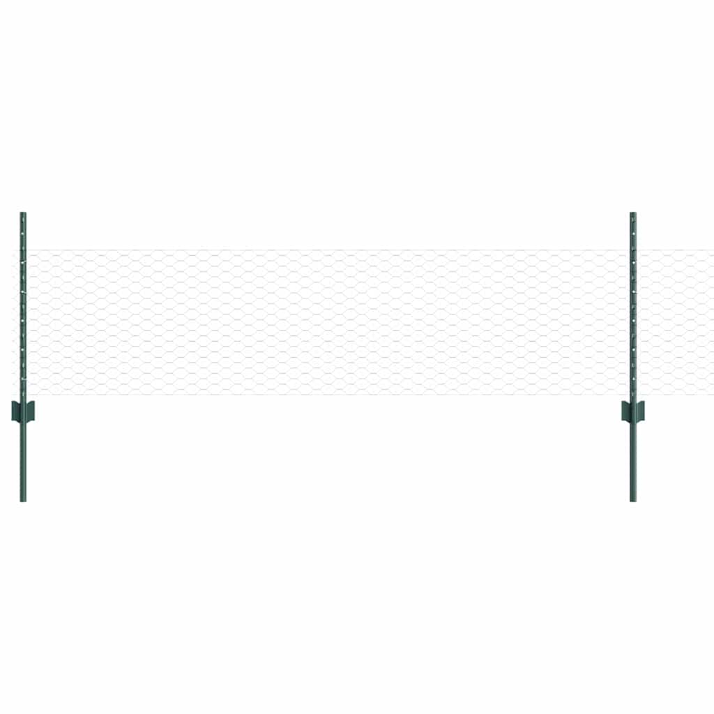 Heksagonalna ograda s stubom 50 x 0,5 m Čelik premazan PVC-om