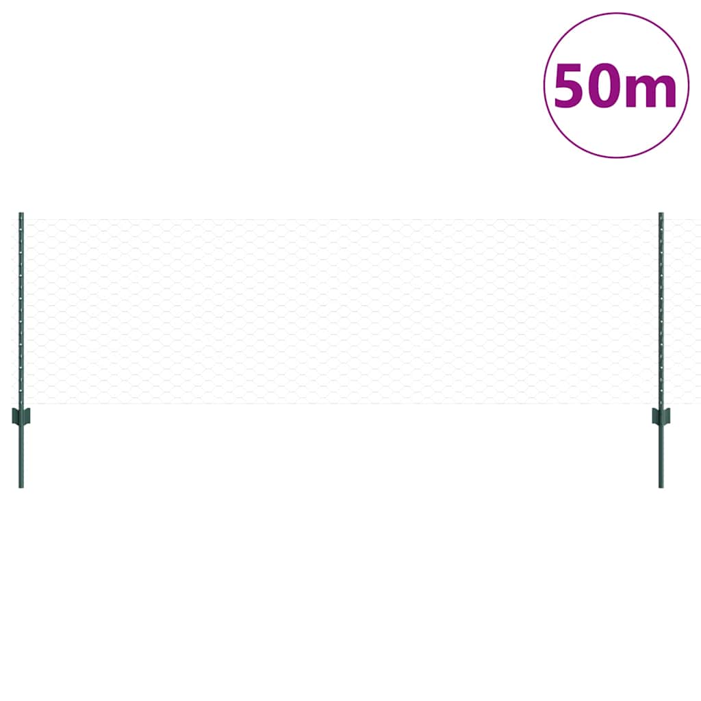 Heksagonalna ograda s stubom 50 x 0,8 m Čelik premazan PVC-om