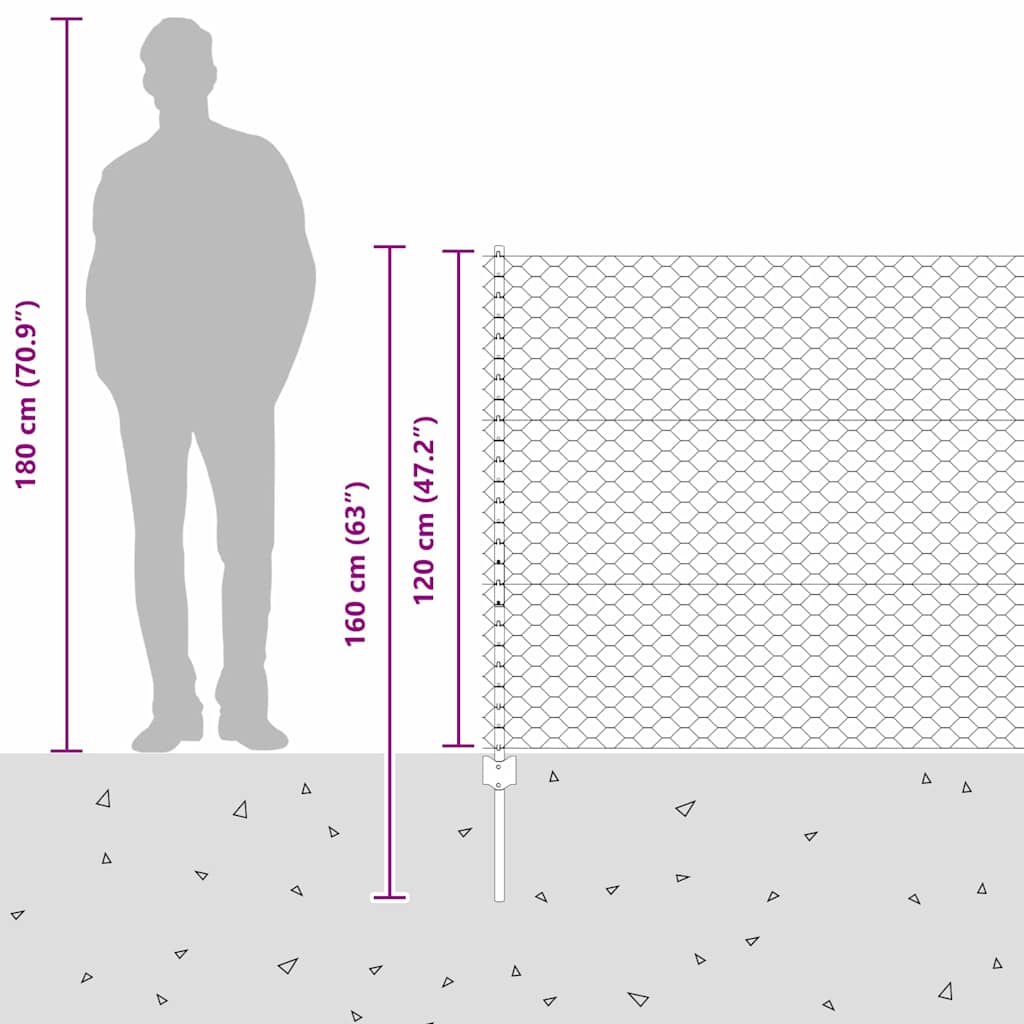 Zavarena žičana ograda 50 x 1,2 m (Š x V) Čelik premazan PVC-om