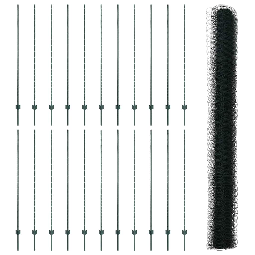 Heksagonalna ograda s stubom 50 x 1,6 m Čelik premazan PVC-om