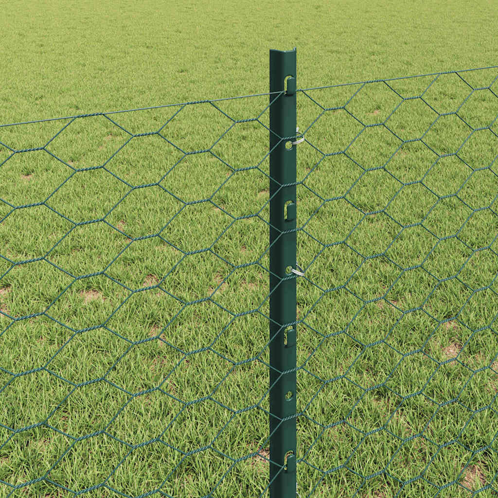 Heksagonalna ograda s stubom 100 x 0,8 m Čelik premazan PVC-om
