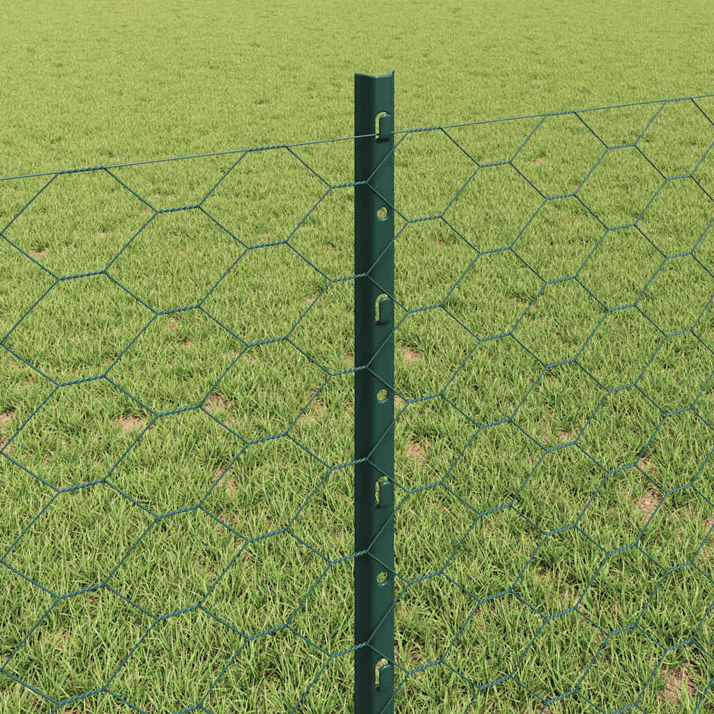 Heksagonalna ograda s stubom 100 x 0,8 m Čelik premazan PVC-om