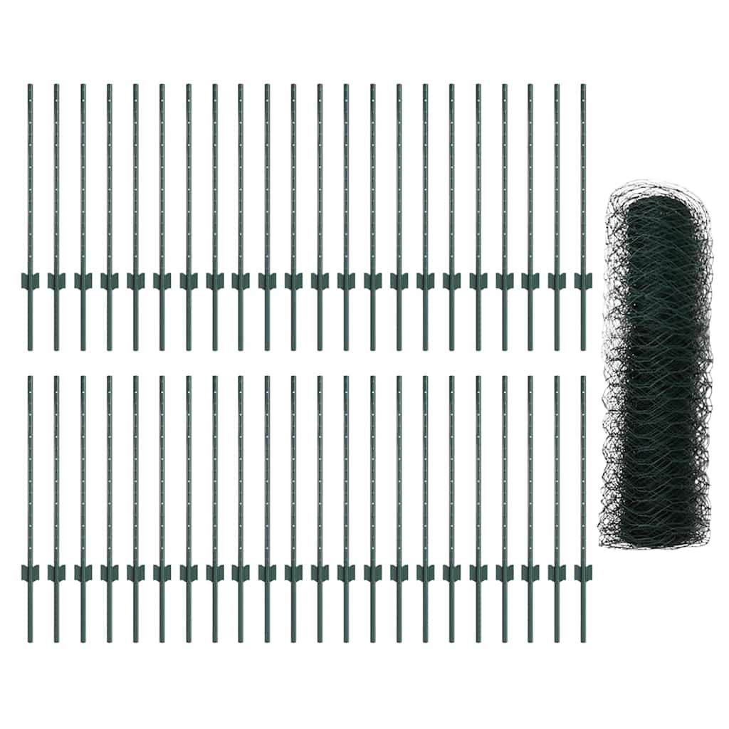 Heksagonalna ograda s stubom 100 x 0,8 m Čelik premazan PVC-om