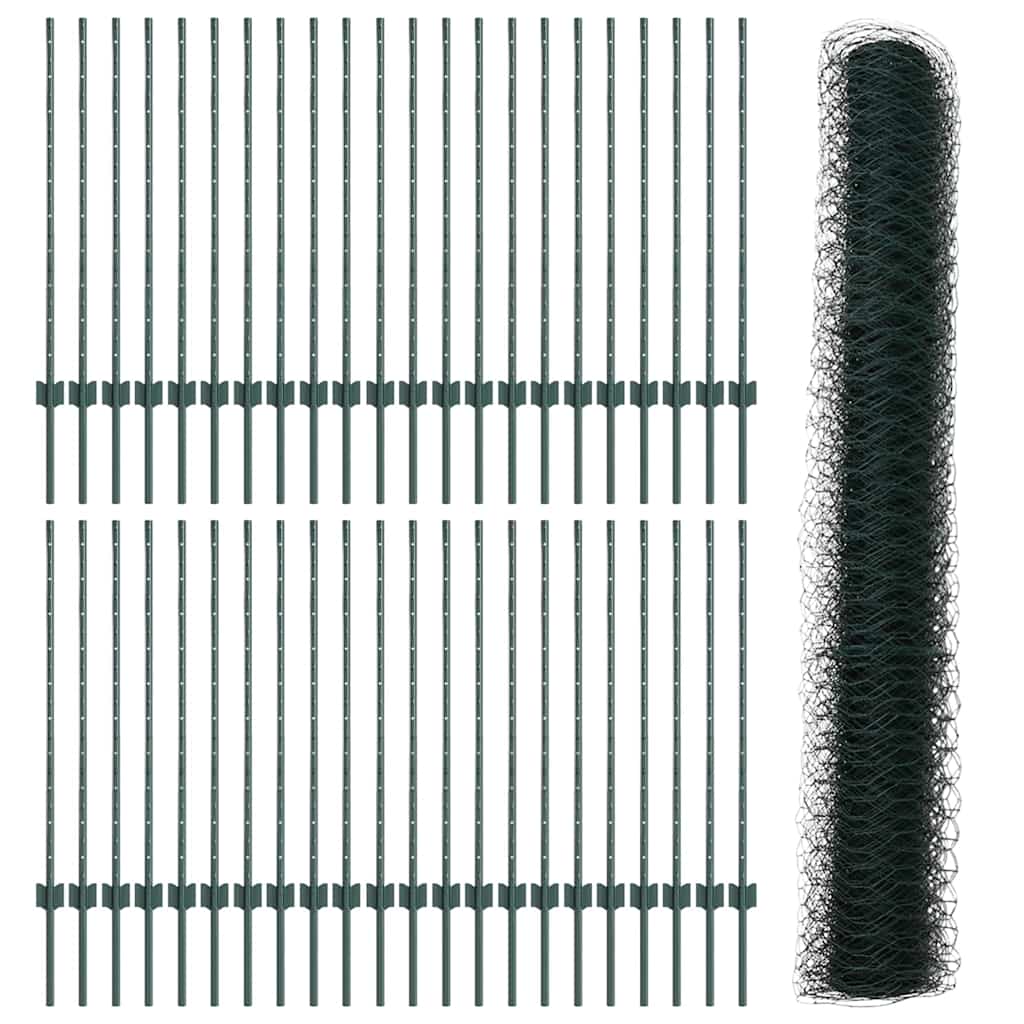 Heksagonalna ograda s stubom 100 x 1 m Čelik premazan PVC-om