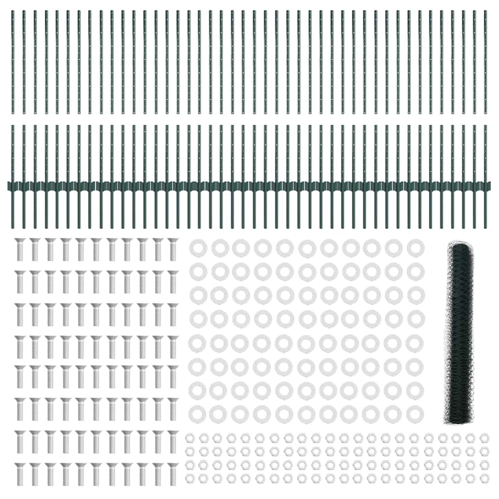 Heksagonalna ograda s stubom 100 x 1 m Čelik premazan PVC-om