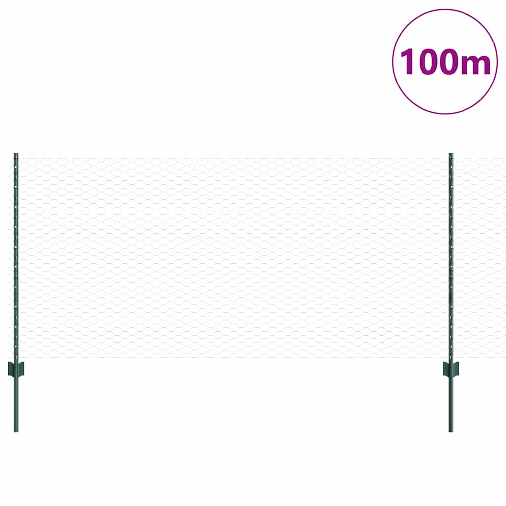 Heksagonalna ograda s stubom 100 x 1 m Čelik premazan PVC-om
