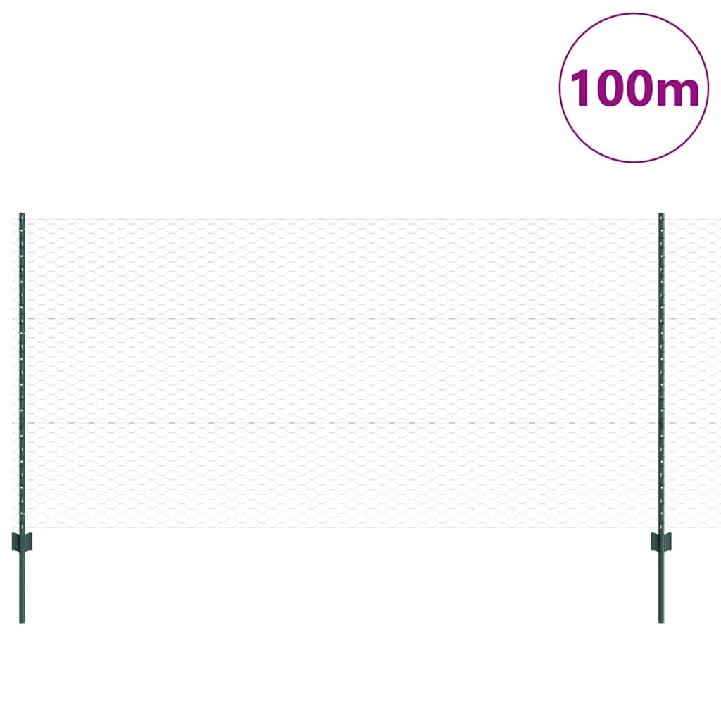 Heksagonalna ograda s stubom 100 x 1,2 m Čelik premazan PVC-om