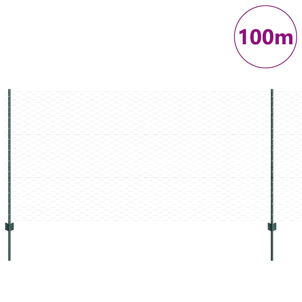 Heksagonalna ograda s stubom 100 x 1,2 m Čelik premazan PVC-om