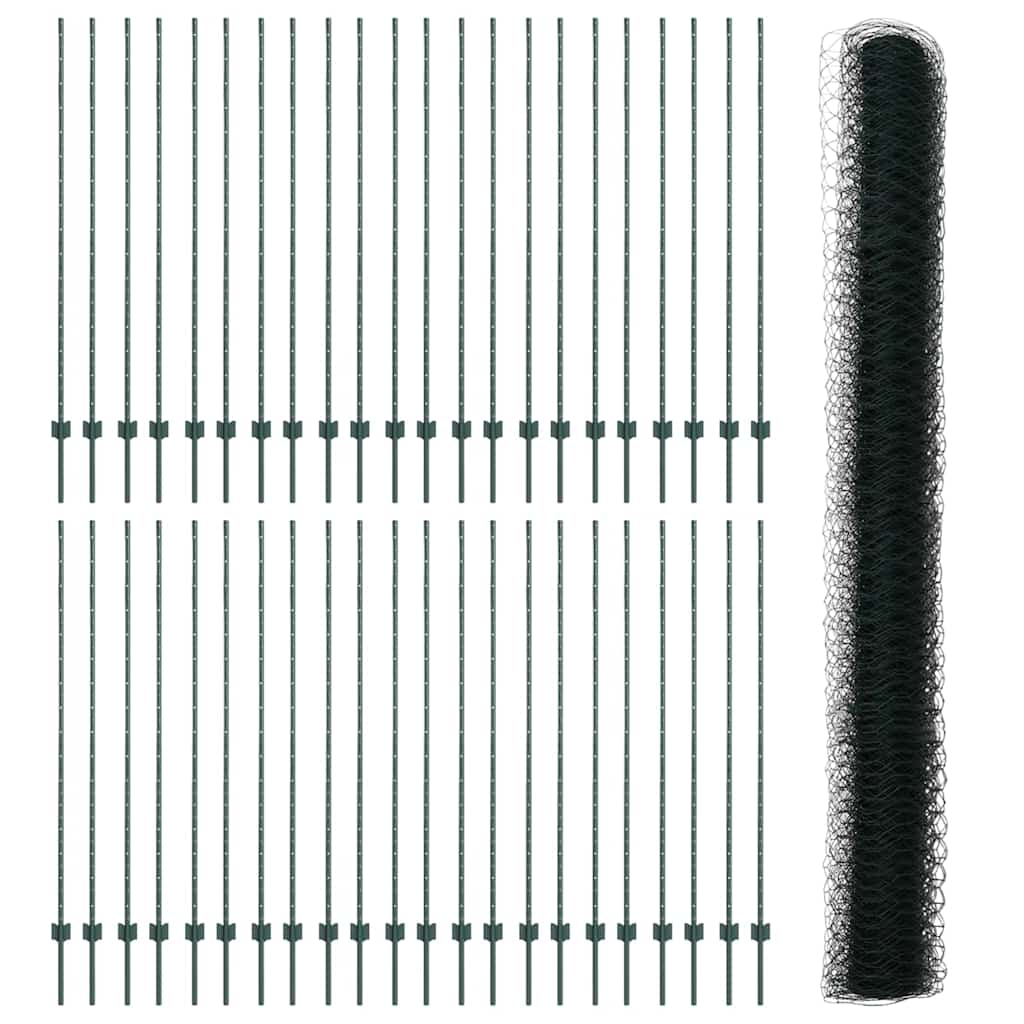 Heksagonalna ograda s stubom 100 x 1,6 m Čelik premazan PVC-om