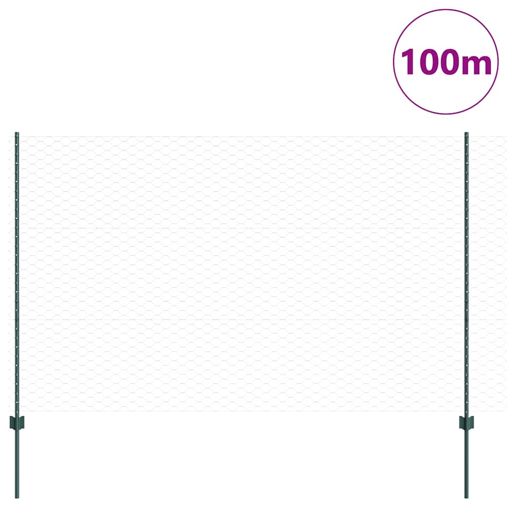 Heksagonalna ograda s stubom 100 x 1,6 m Čelik premazan PVC-om