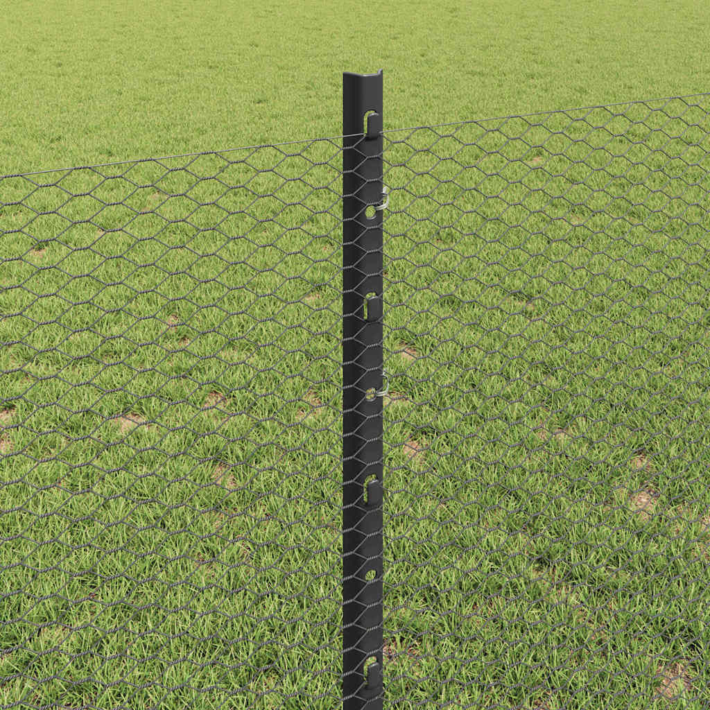 Heksagonalna ograda s stubom 10 x 0,8 m Čelik premazan PVC-om