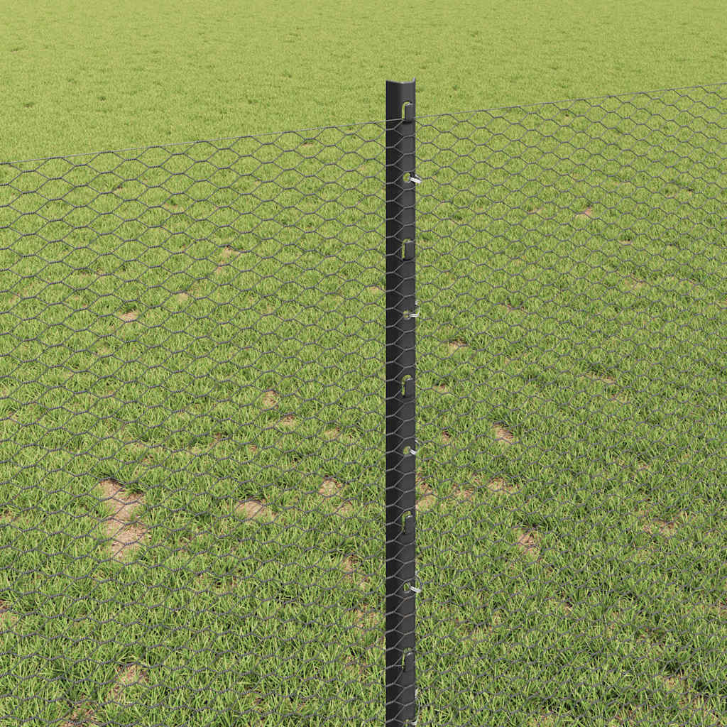 Heksagonalna ograda s stubom 10 x 1 m Čelik premazan PVC-om
