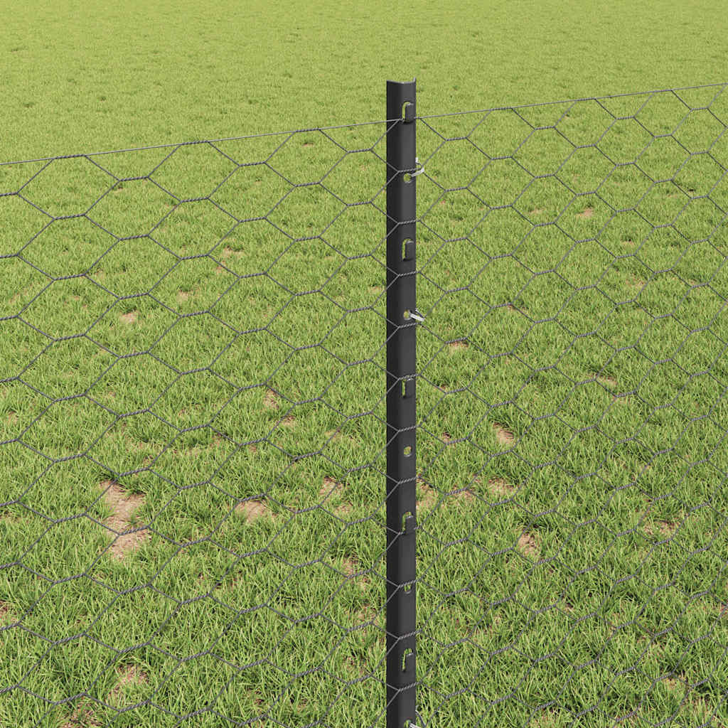 Heksagonalna ograda s stubom 10 x 1 m Čelik premazan PVC-om