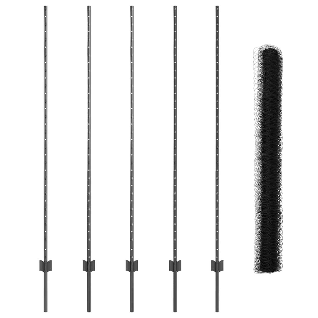 Heksagonalna ograda s stubom 10 x 1,6 m Čelik premazan PVC-om