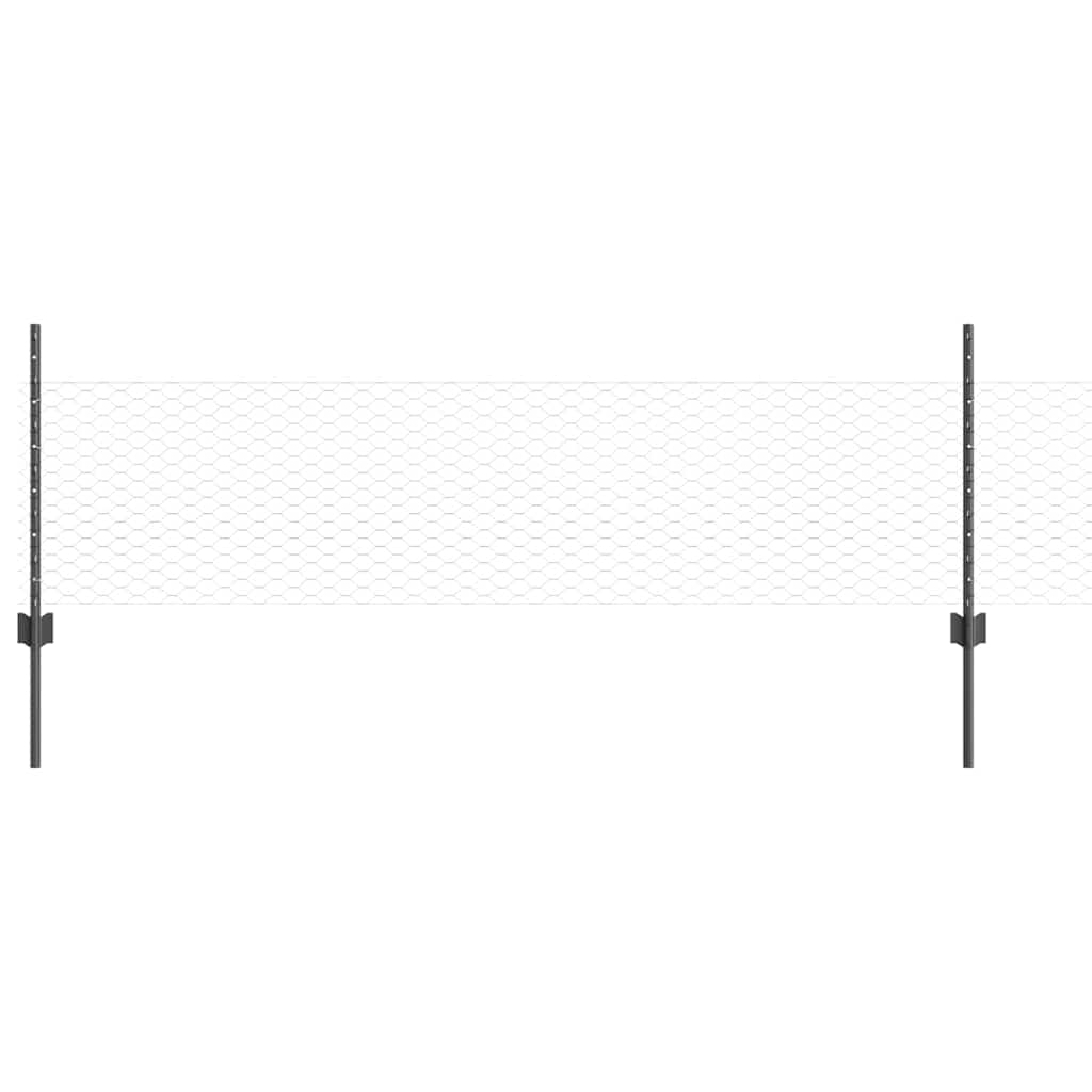 Heksagonalna ograda s stubom 25 x 0,5 m Čelik premazan PVC-om