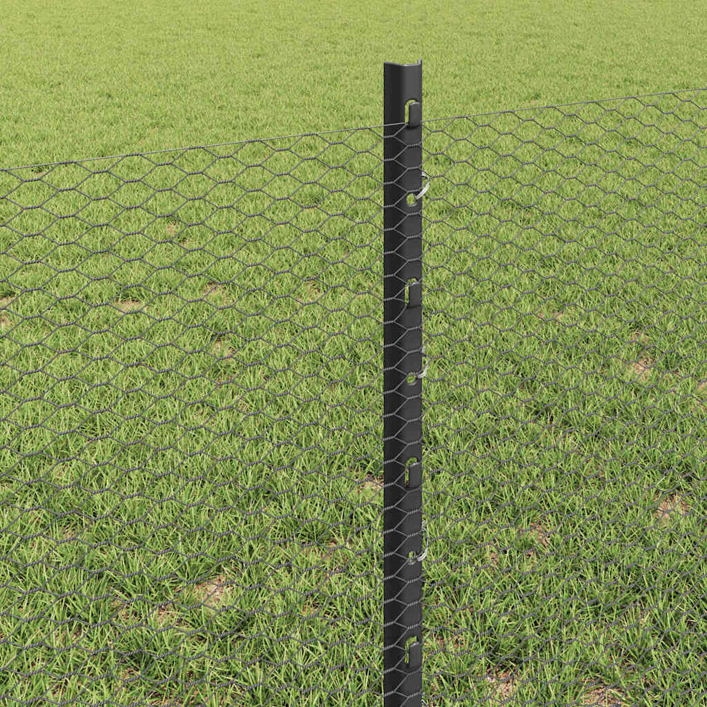 Heksagonalna ograda s stubom 25 x 0,6 m Čelik premazan PVC-om