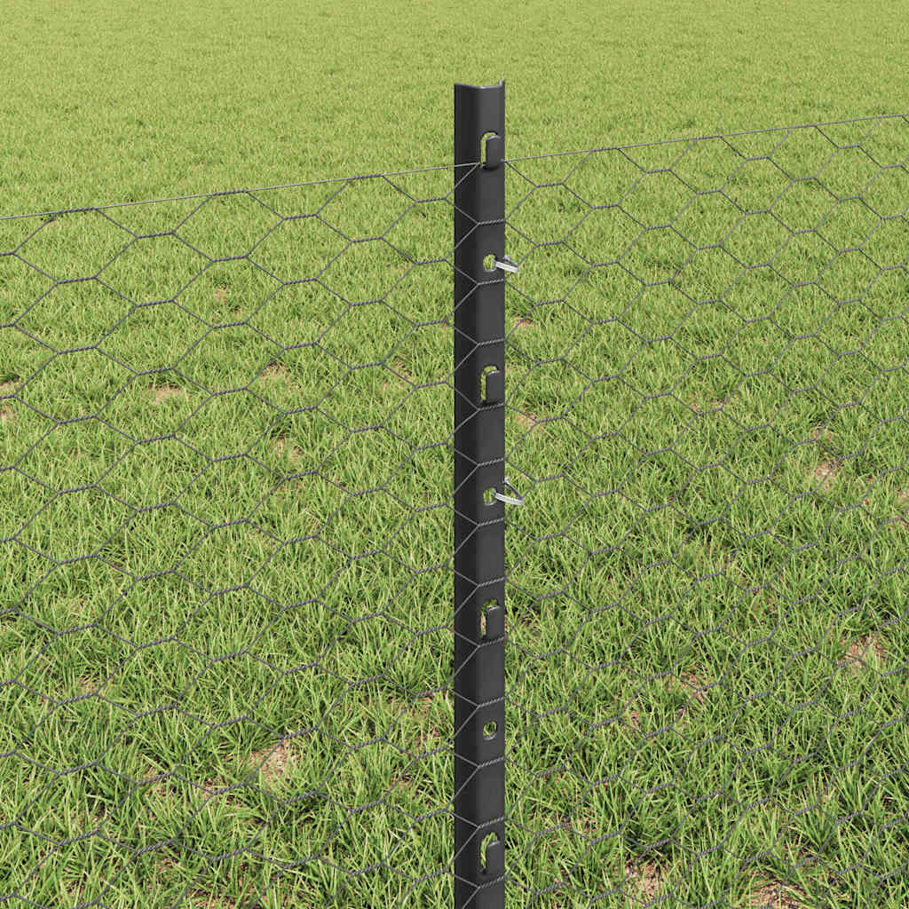 Heksagonalna ograda s stubom 25 x 0,6 m Čelik premazan PVC-om
