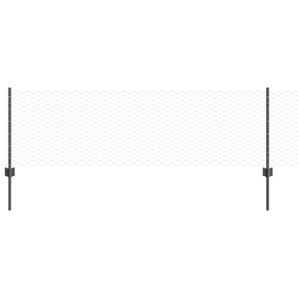 Heksagonalna ograda s stubom 25 x 0,6 m Čelik premazan PVC-om
