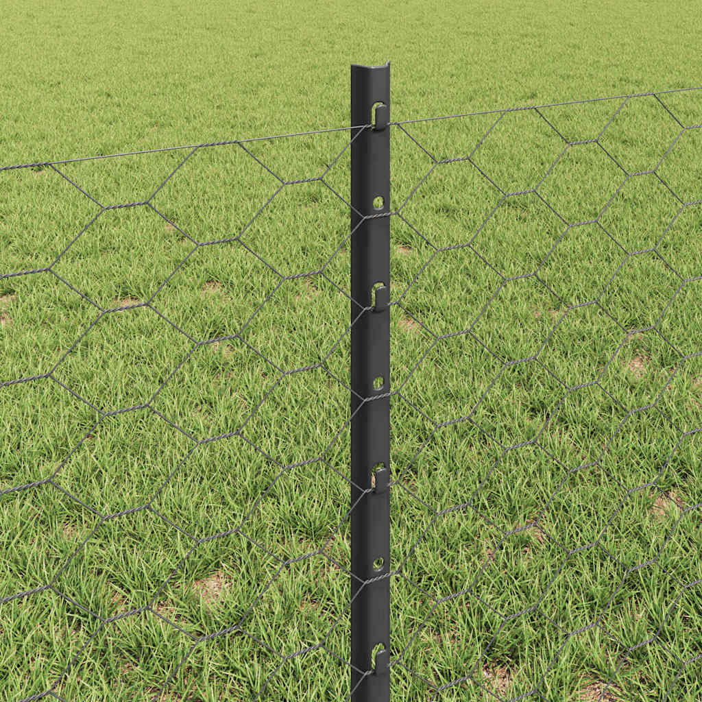 Heksagonalna ograda s stubom 25 x 0,6 m Čelik premazan PVC-om