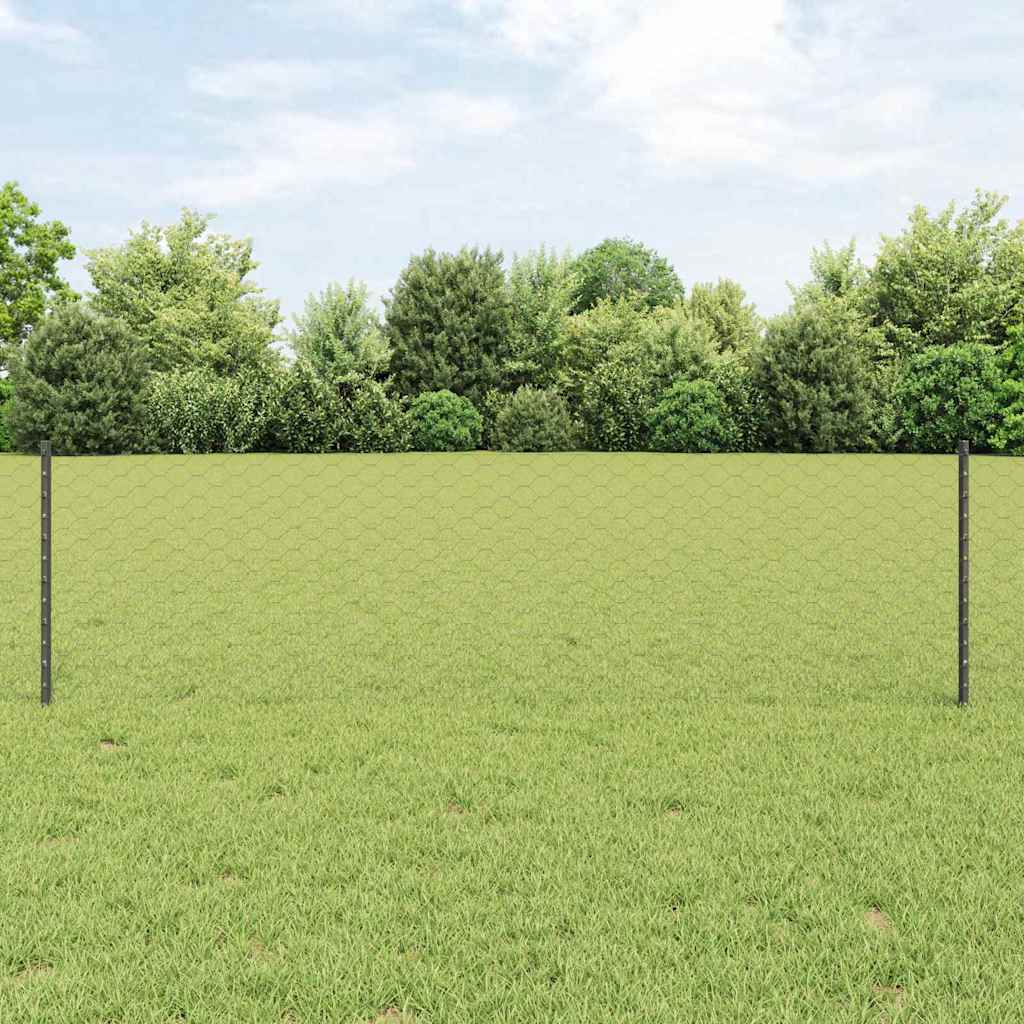 Heksagonalna ograda s stubom 25 x 0,6 m Čelik premazan PVC-om