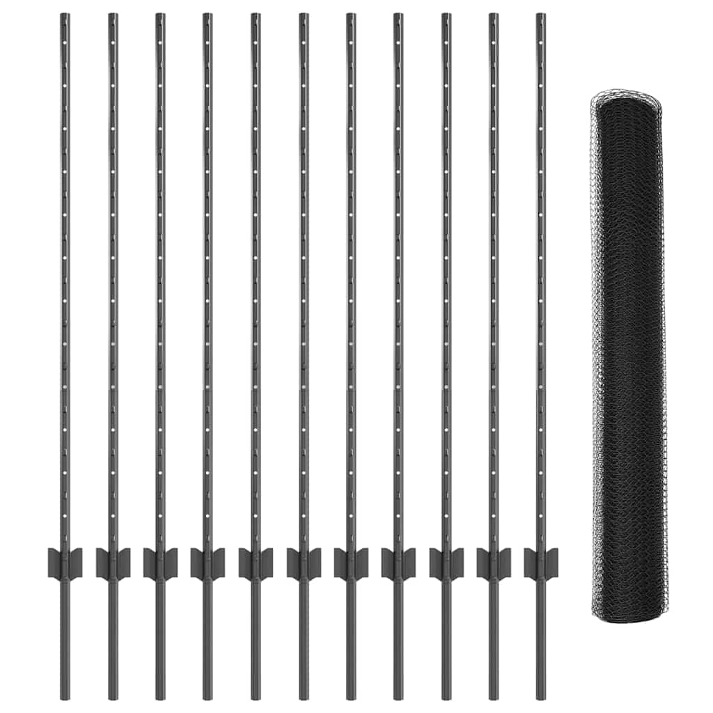 Heksagonalna ograda s stubom 25 x 1,2 m Čelik premazan PVC-om