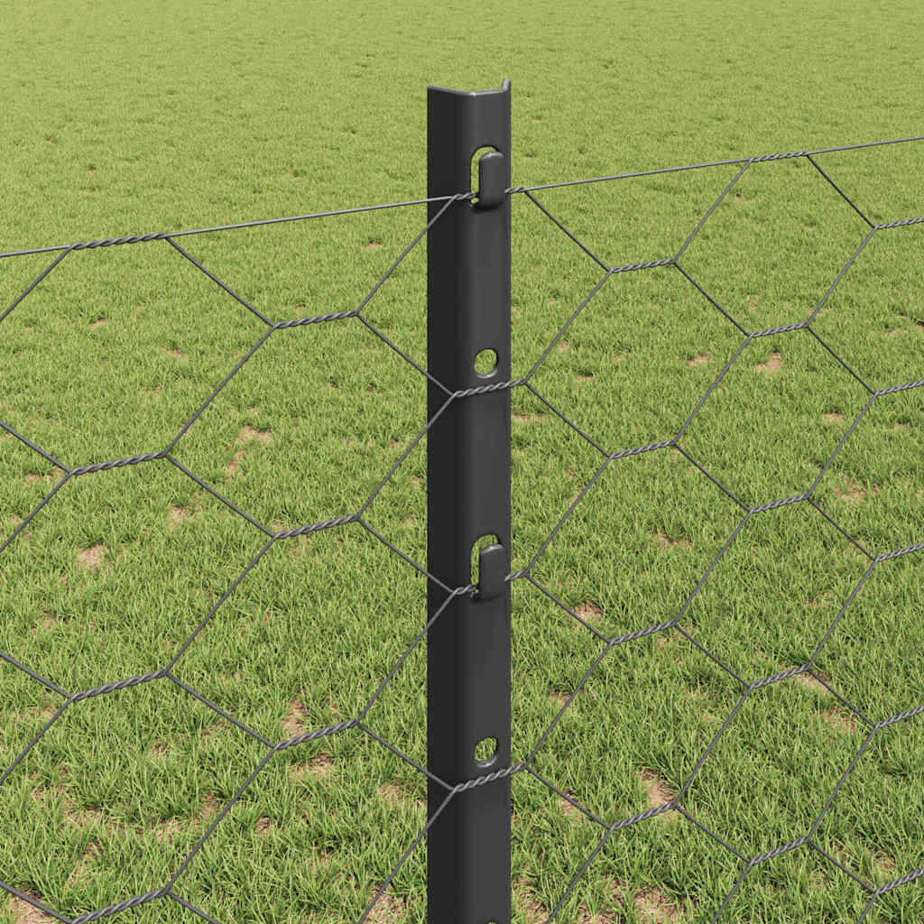 Heksagonalna ograda s stubom 25 x 1,2 m Čelik premazan PVC-om