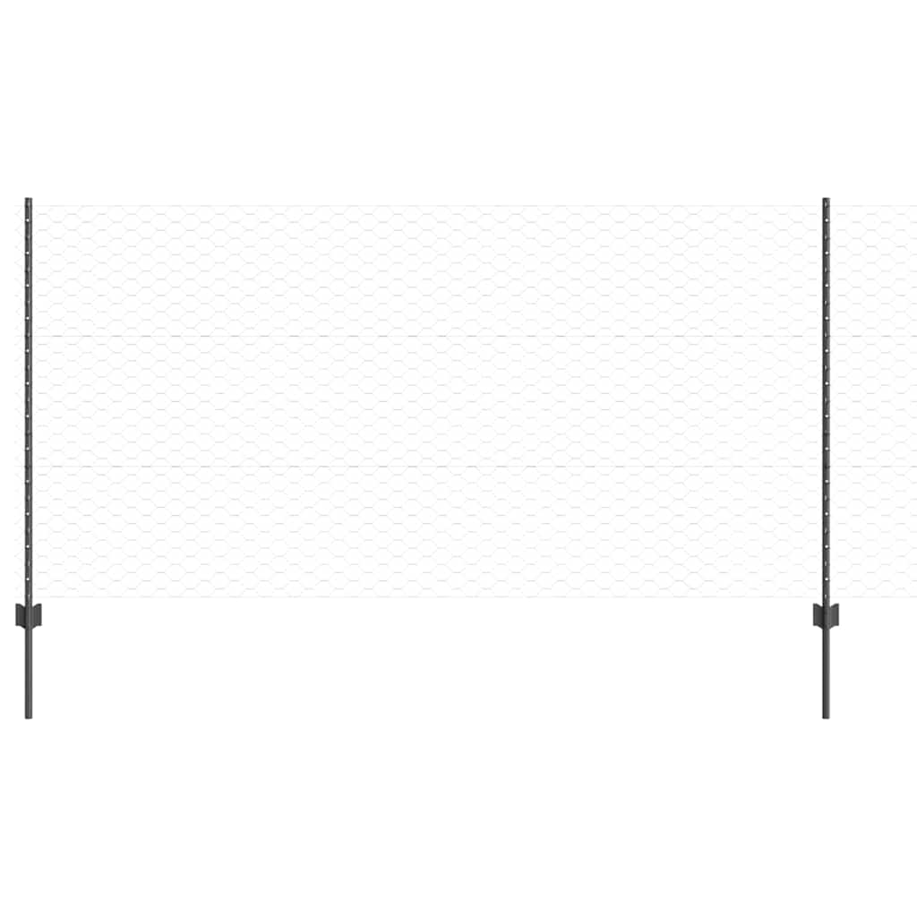 Heksagonalna ograda s stubom 25 x 1,2 m Čelik premazan PVC-om