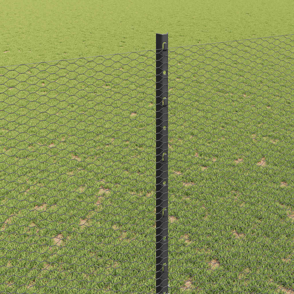 Heksagonalna ograda s stubom 25 x 1,5 m Čelik premazan PVC-om