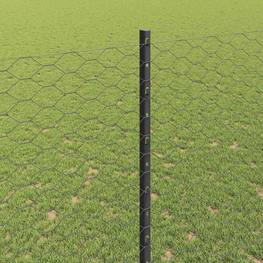 Heksagonalna ograda s stubom 25 x 1,5 m Čelik premazan PVC-om