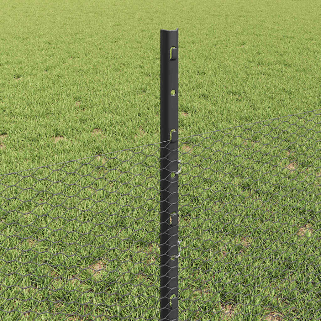Heksagonalna ograda s stubom 50 x 0,5 m Čelik premazan PVC-om