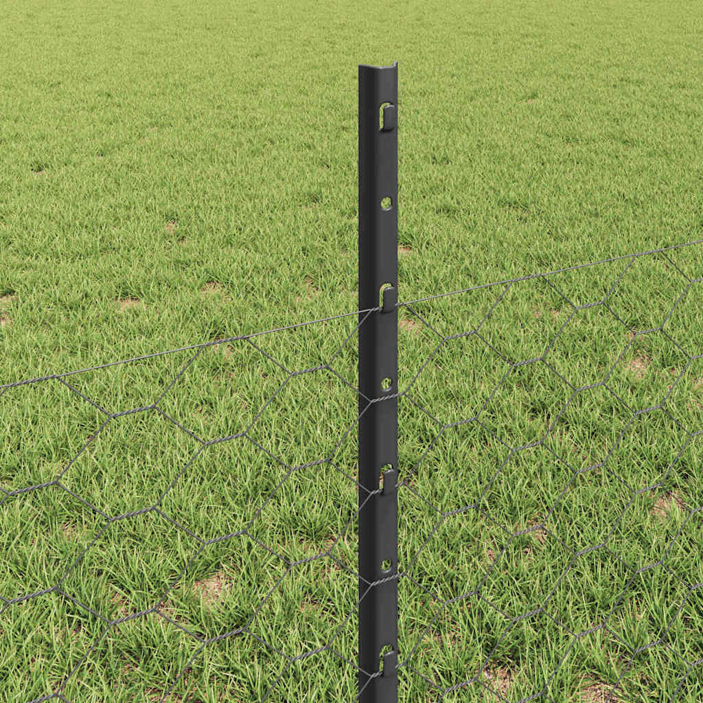 Heksagonalna ograda s stubom 50 x 0,5 m Čelik premazan PVC-om
