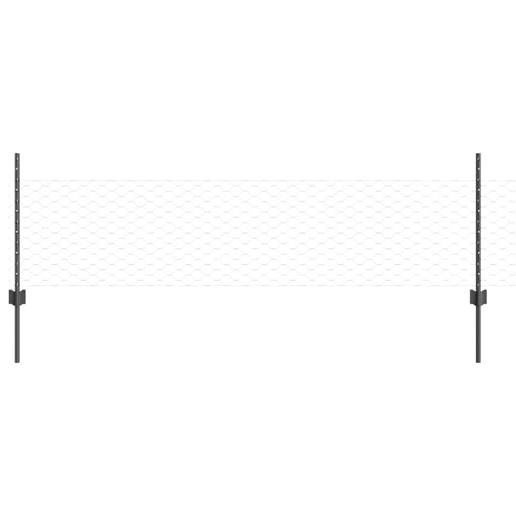 Heksagonalna ograda s stubom 50 x 0,5 m Čelik premazan PVC-om