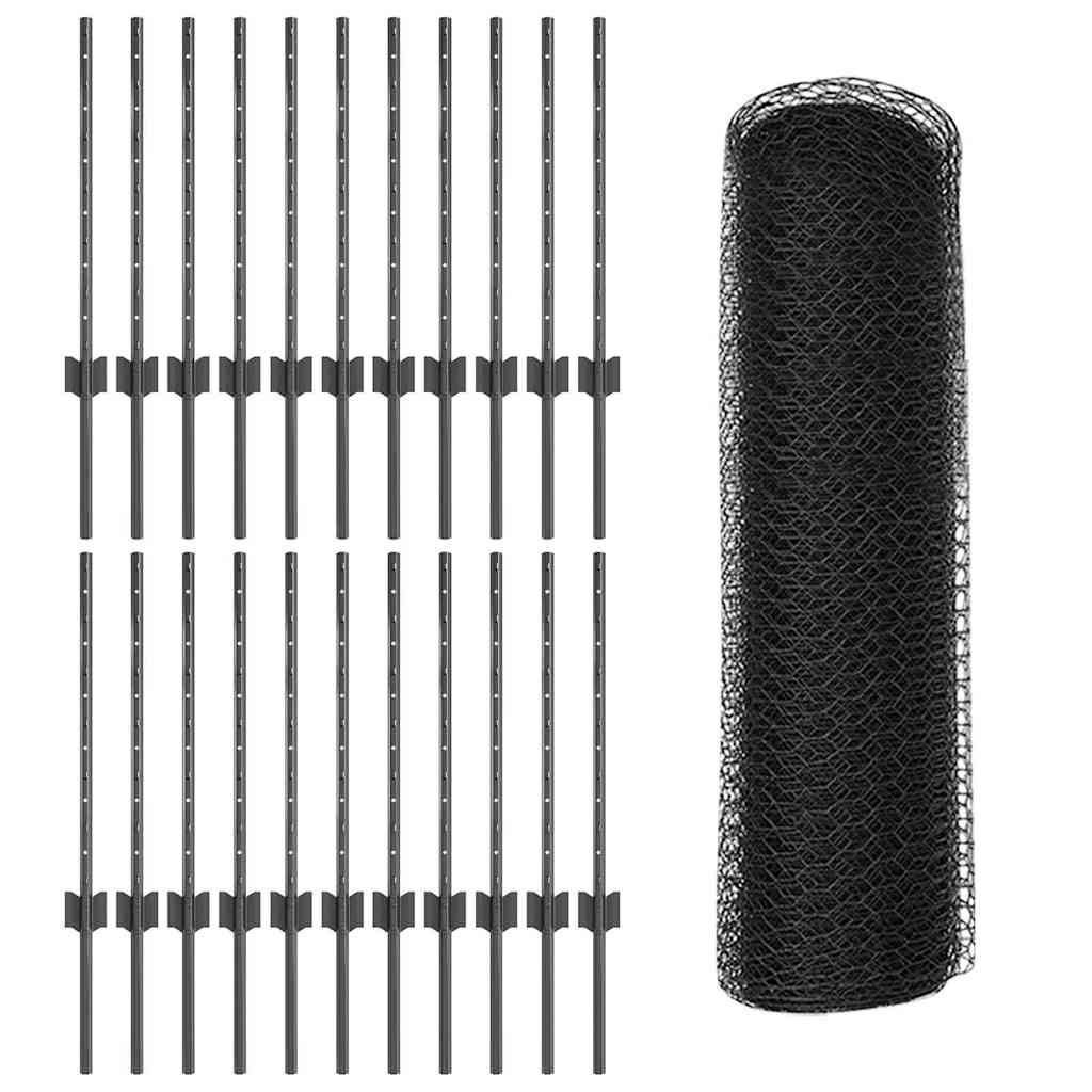 Heksagonalna ograda s stubom 50 x 0,6 m Čelik premazan PVC-om