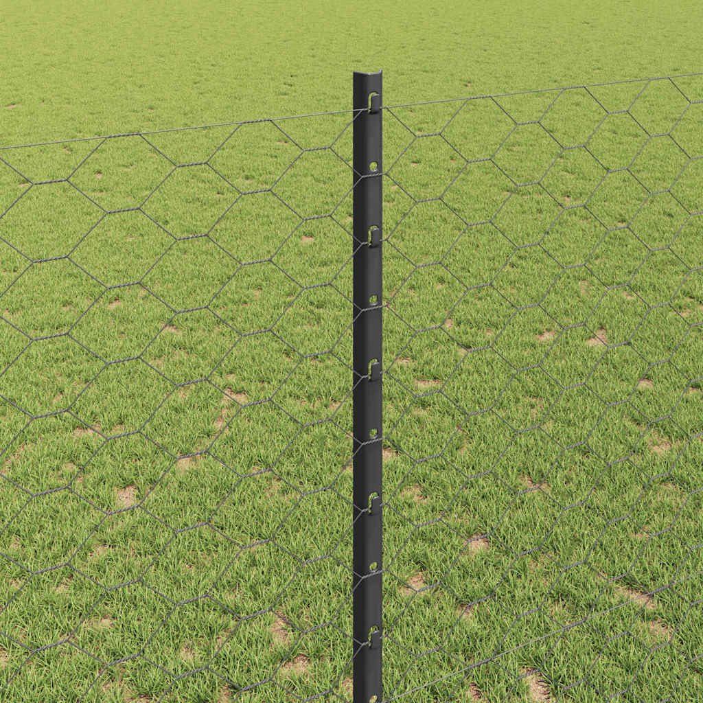 Heksagonalna ograda s stubom 50 x 1,4 m Čelik premazan PVC-om