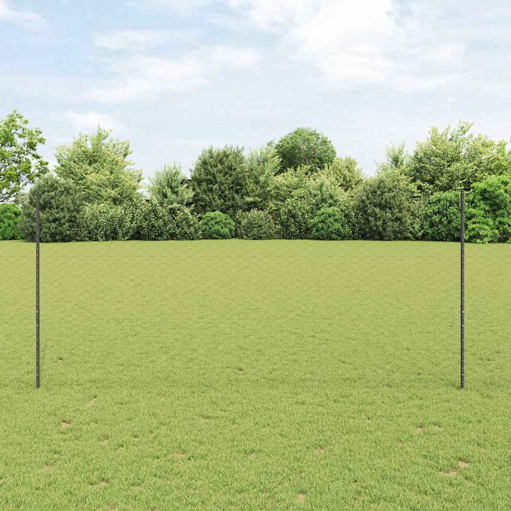Heksagonalna ograda s stubom 50 x 1,4 m Čelik premazan PVC-om